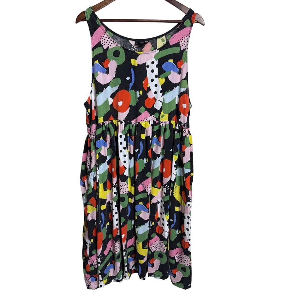 Nooworks Naomi Dress in Party Print size XL Abstract Sleeveless Pockets
